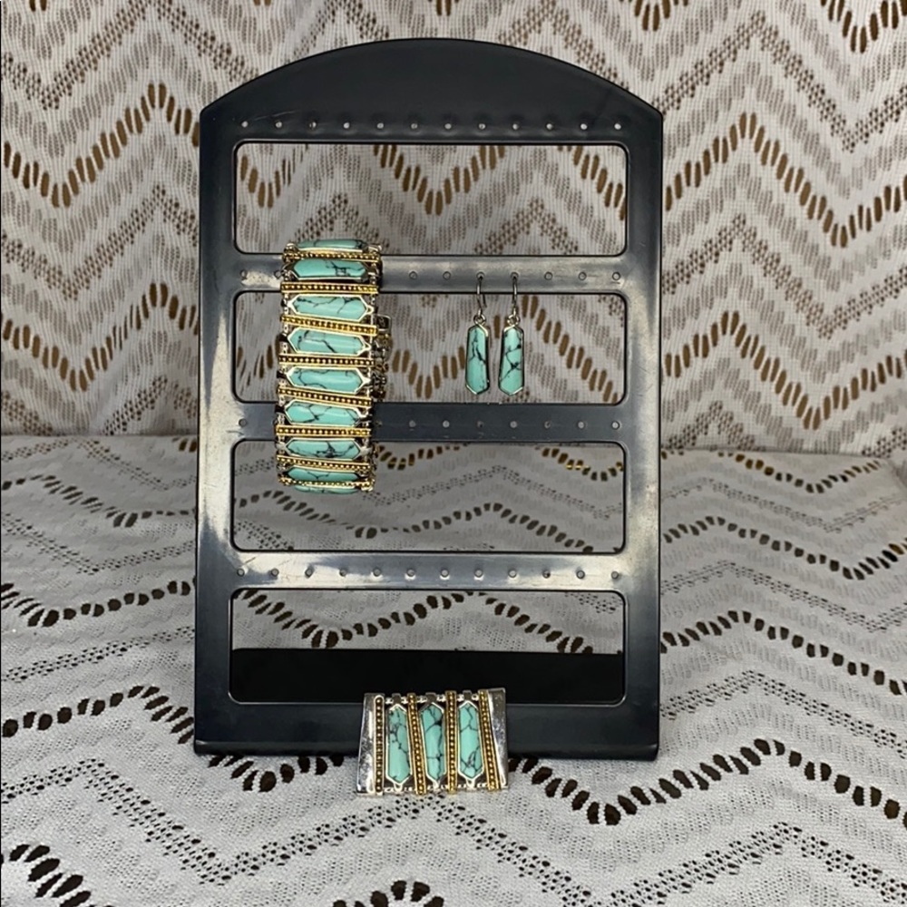Turquoise Pendant, Bracelet, and Earring Set